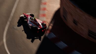 Overhead view of Oliver Rowland in Monaco