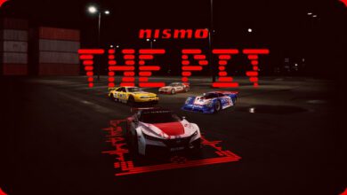 Landscape image of The NISMO Pit poster with several classic cars in view and the logo of the event in the center of the image.